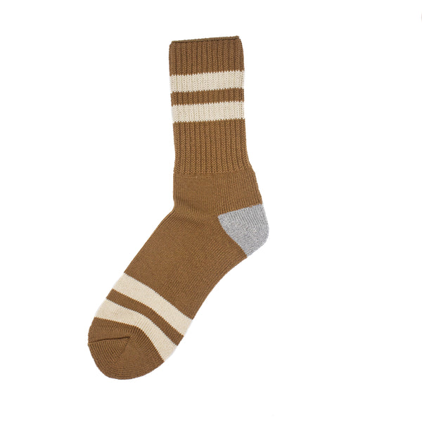Mr. Chung Retro Twin Stripe Socks - Ochre