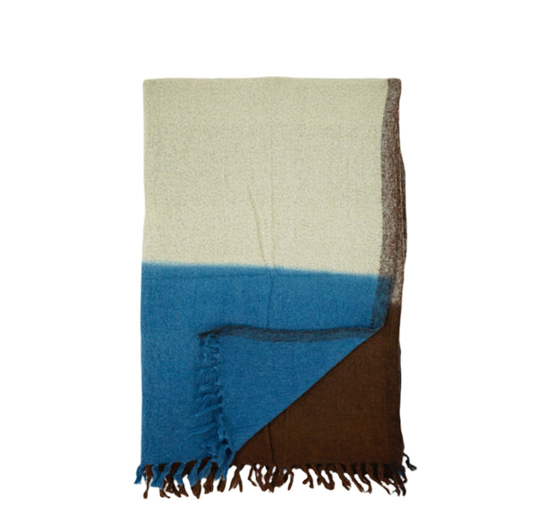 Moismont - Plaid Laine N°83 - Throw - Coffee/Blue