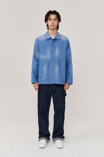 Le Mont St Michel - Vintage Washed Work Jacket - Blue – November