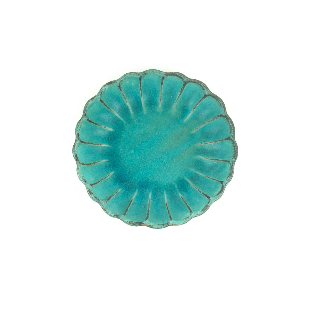 Turquoise Flower Wheel Plate - Japan - November 19 Market