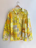 Square Patchwork Long Sleeve Bandana Shirt - Yellow