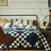 BasShu Patchwork Quilt Blanket - Navy