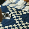 BasShu Patchwork Quilt Blanket - Navy