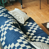 BasShu Patchwork Quilt Blanket - Navy