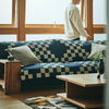 BasShu Patchwork Quilt Blanket - Navy