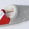 Merippa - House Slippers - Reversible Grey/Red knit x Sheep boa