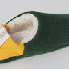 Merippa - House Slippers - Reversible Green/Yellow knit x Sheep boa