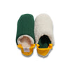 Merippa - House Slippers - Reversible Green/Yellow knit x Sheep boa