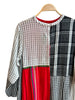 Injiri - Black Long Sleeve Wool Black/White/ Red  Dress - 100% Wool