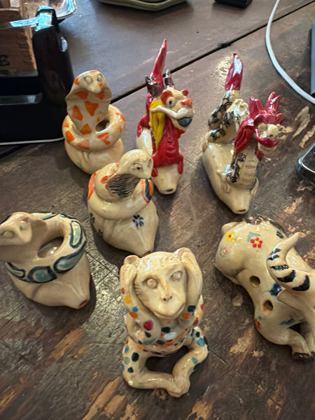 Handpainted glazed - zodiac animal whistle - Viet