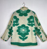Farewell Frances - Vintage Wool Blanket Jacket - Green Floral - Medium