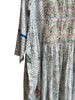 Injiri - White Long Sleeve Silk Dress with Leaf Print and Dots  - 100% Silk