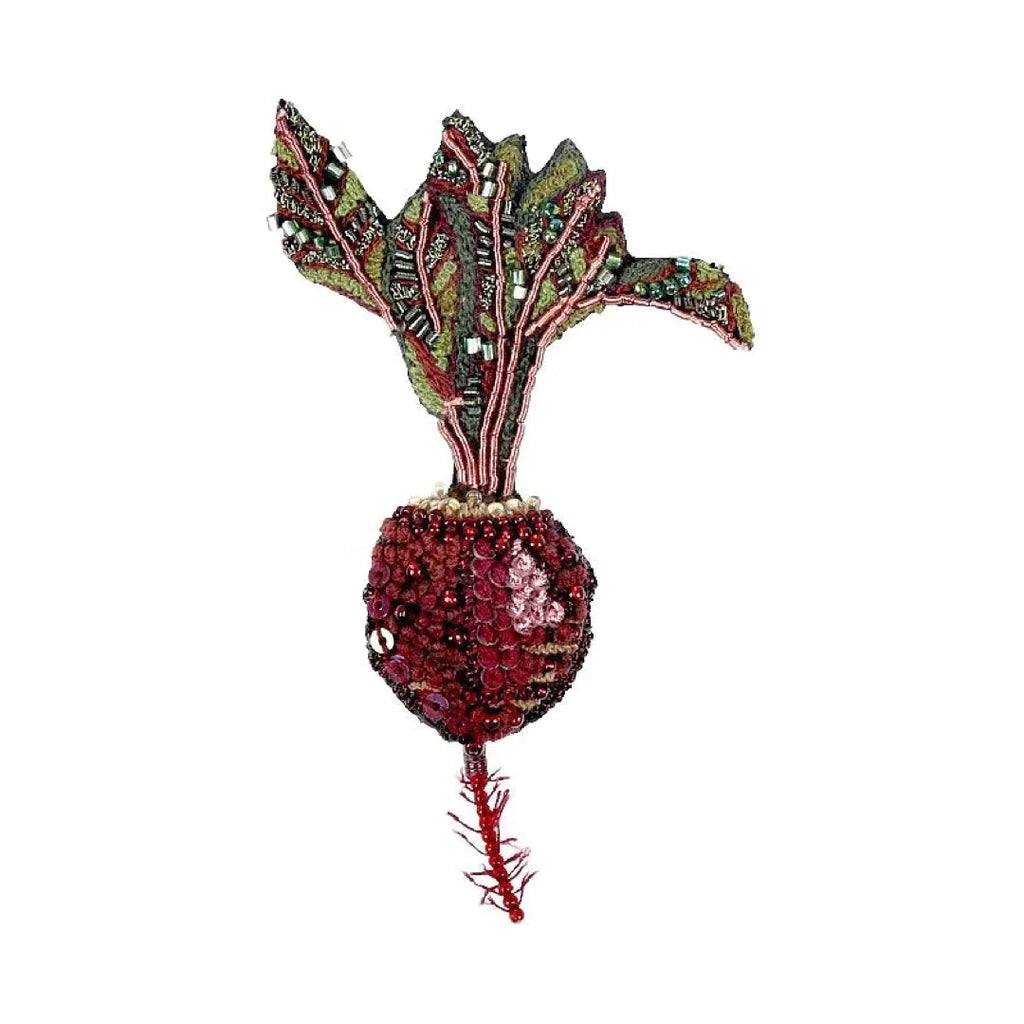 Beaded Brooch Pin - Beet