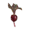 Beaded Brooch Pin - Beet