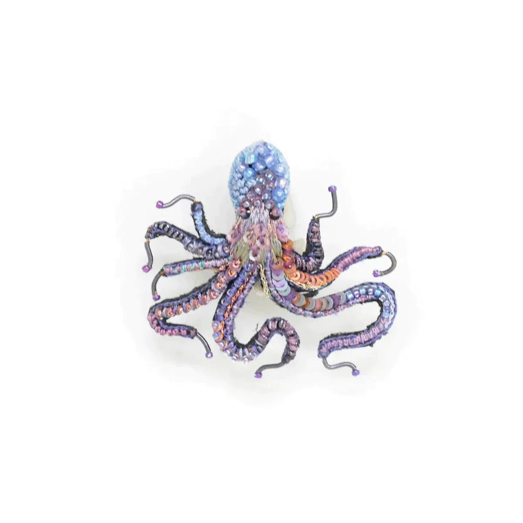 Beaded Brooch Pin - Common Octopus