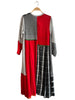 Injiri - Black Long Sleeve Wool Black/White/ Red  Dress - 100% Wool