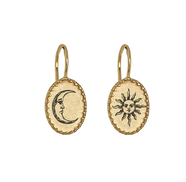 Anzu - Victoria Earrings - Gold Vermeil - Moon & Sun