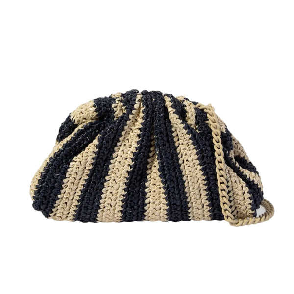 Maria La Rosa - Clutch Bag Navy Cream Stripe Bag - November 19 Shop