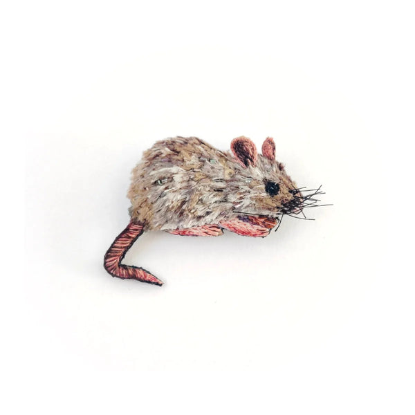 Beaded Brooch Pin - House Mouse