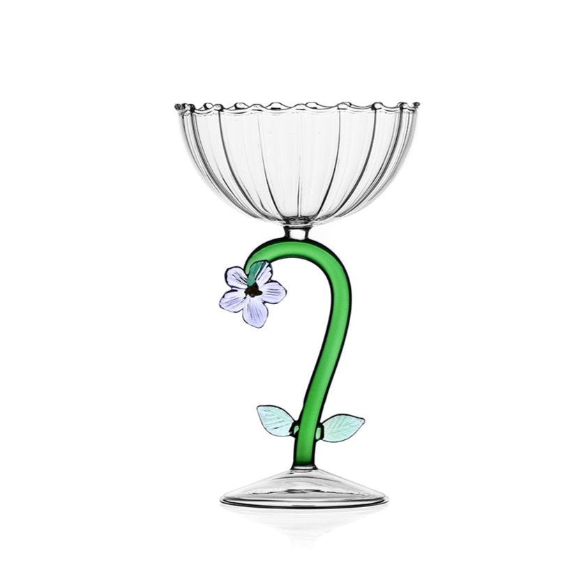 Ichendorf Milano - Botanica - Optical Champagne Coupe - Lilac Flower 9.5 oz