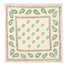 Hand Painted Cashmere Paisley Bandana Scarf - 20x 20" - Green