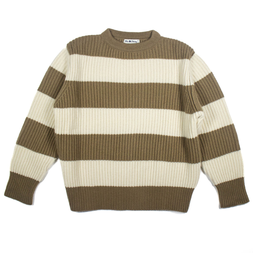 Mr. Chung Cashmere Crewneck Sweater - Stripe Sand