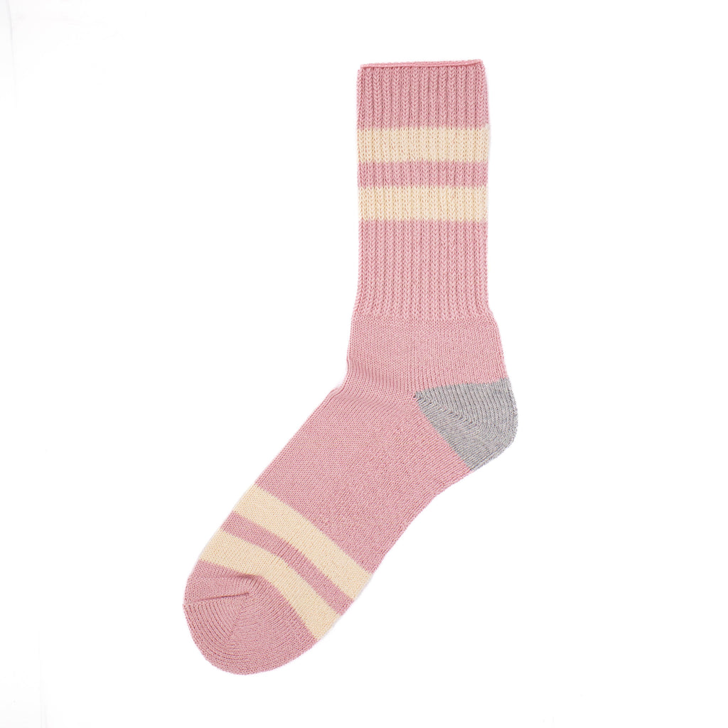 Mr. Chung Retro Twin Stripe Socks - Dusty Pink
