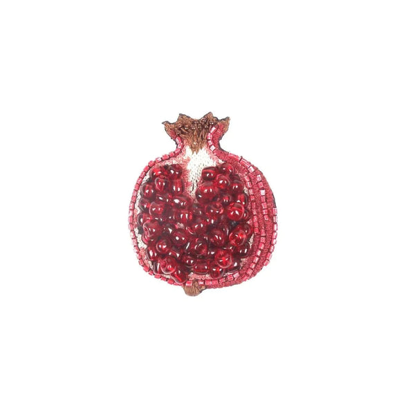 Beaded Brooch Pin - Pomegranate