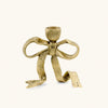 Brass Ribbon Bow Candle Holder