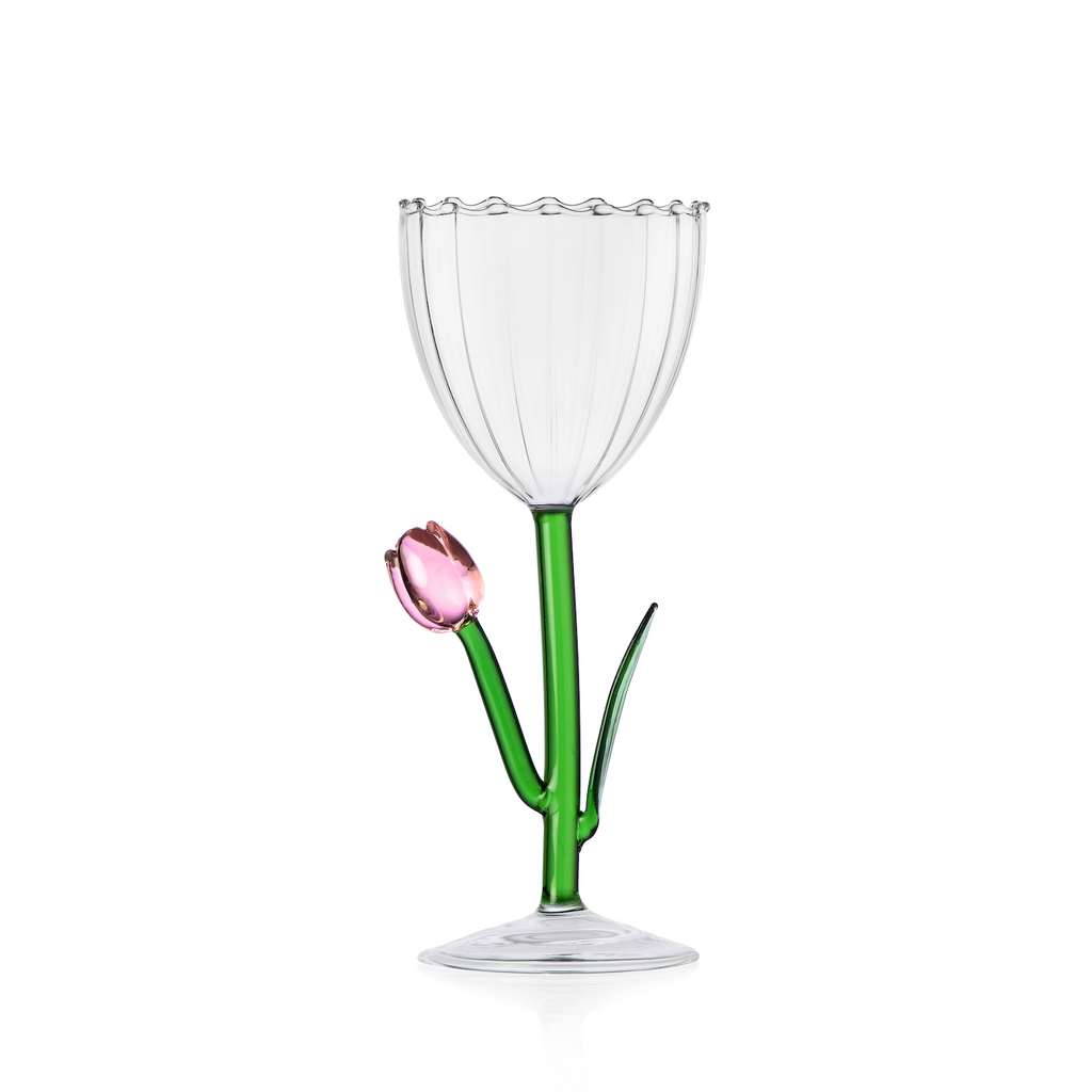 Ichendorf Milano - Botanica - Pink Tulip Wine Glass - 9.5 oz