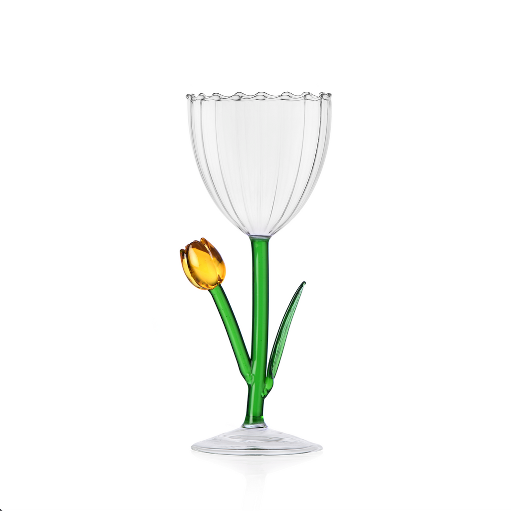 Ichendorf Milano - Botanica - Yellow Tulip Wine Glass - 9.5 oz