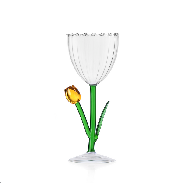 Ichendorf Milano - Botanica - Yellow Tulip Wine Glass - 9.5 oz
