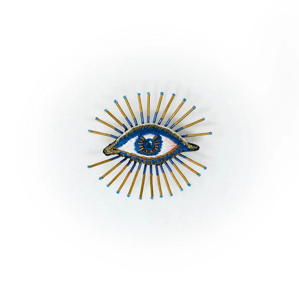 Beaded Brooch Pin - Sea Mystic Eye