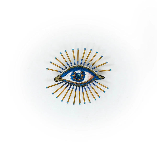 Beaded Brooch Pin - Sea Mystic Eye