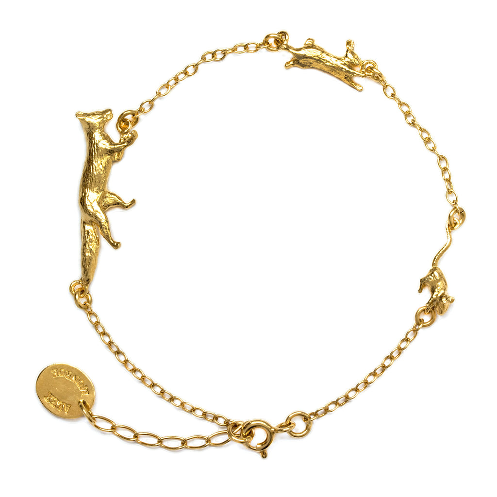 Alex Monroe - Fox, Rabbit & Mouse Chase Bracelet