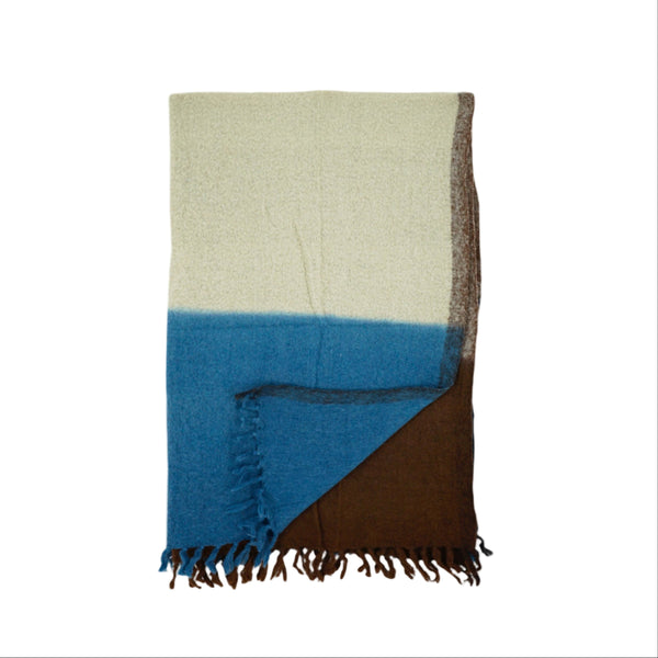 Moismont - Plaid Laine N°83 - Throw - Coffee/Blue