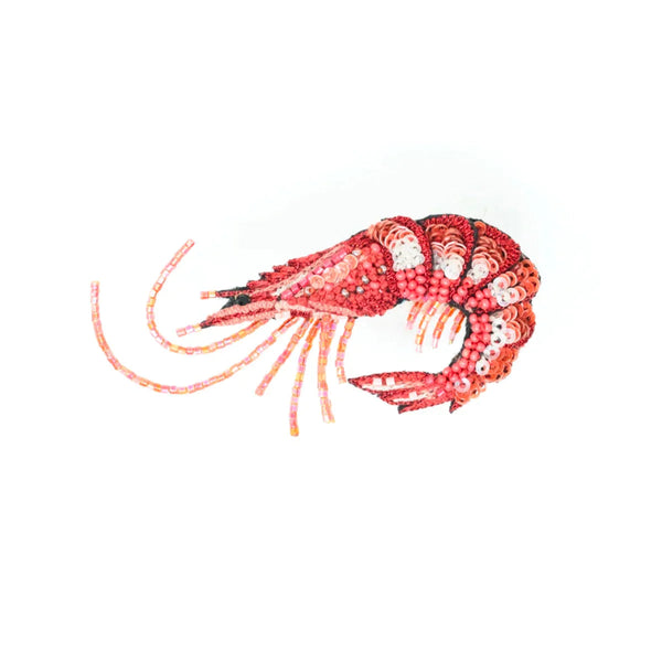 Beaded Brooch Pin - True Shrimp
