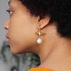 Alex Monroe - Tyrannosaur Rex And Baroque Pearl Drop Earrings