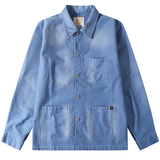 LE MONT ST MICHEL カバーオール 46 淡いブルー Le Mont St Michel - Vintage Washed Work Jacket - Blue