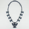 Bandana Thunderbird Squash Blossom Necklace - Navy