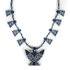 Bandana Thunderbird Squash Blossom Necklace - Navy