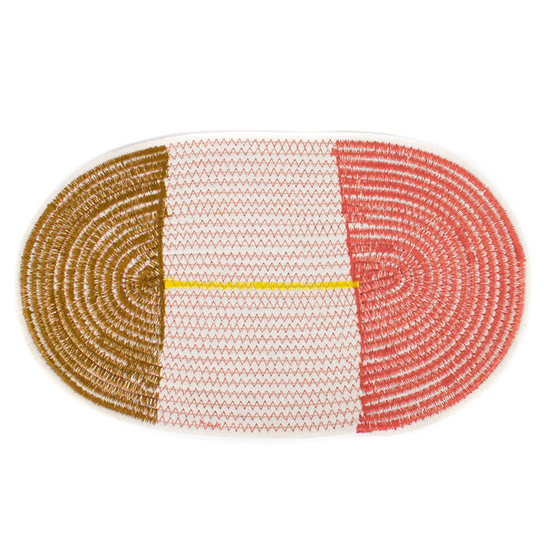 Cotton Stitched Rope Placemat- Pink/Ochre