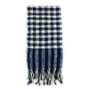 Navy And White Check Cotton Scarf