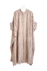 Eleven Eleven - Stripe Handpainted Silk Kaftan - Brown