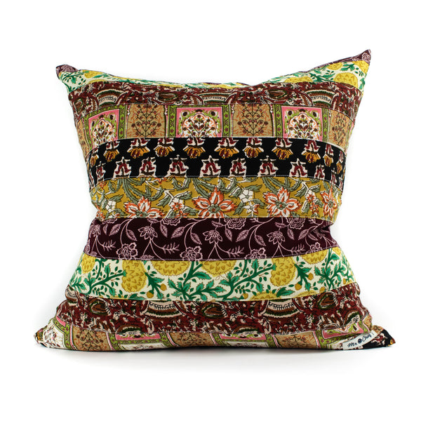 Mr. Chung - Floral Patch Work Pillow - Burgundy - November 19 Market