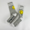 Mr. Chung Happy Socks - Grey Melange With Off White Stripe