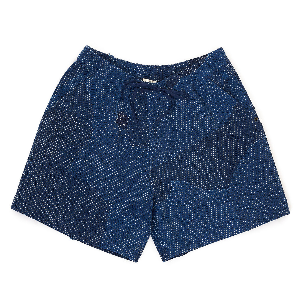 Eleven Eleven - NVOPT Kantha Patchwork Shorts - Indigo