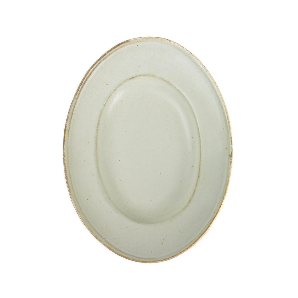 Off White Oval Matte Plate - Japan