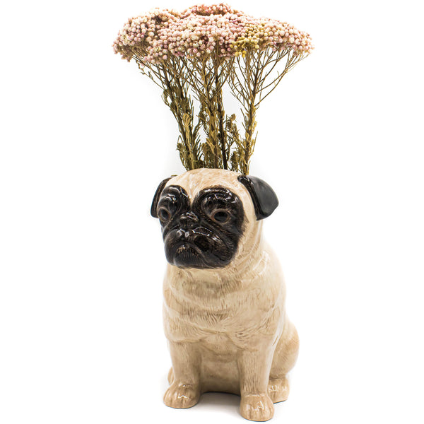 Quail - Fawn Pug Vase - Large