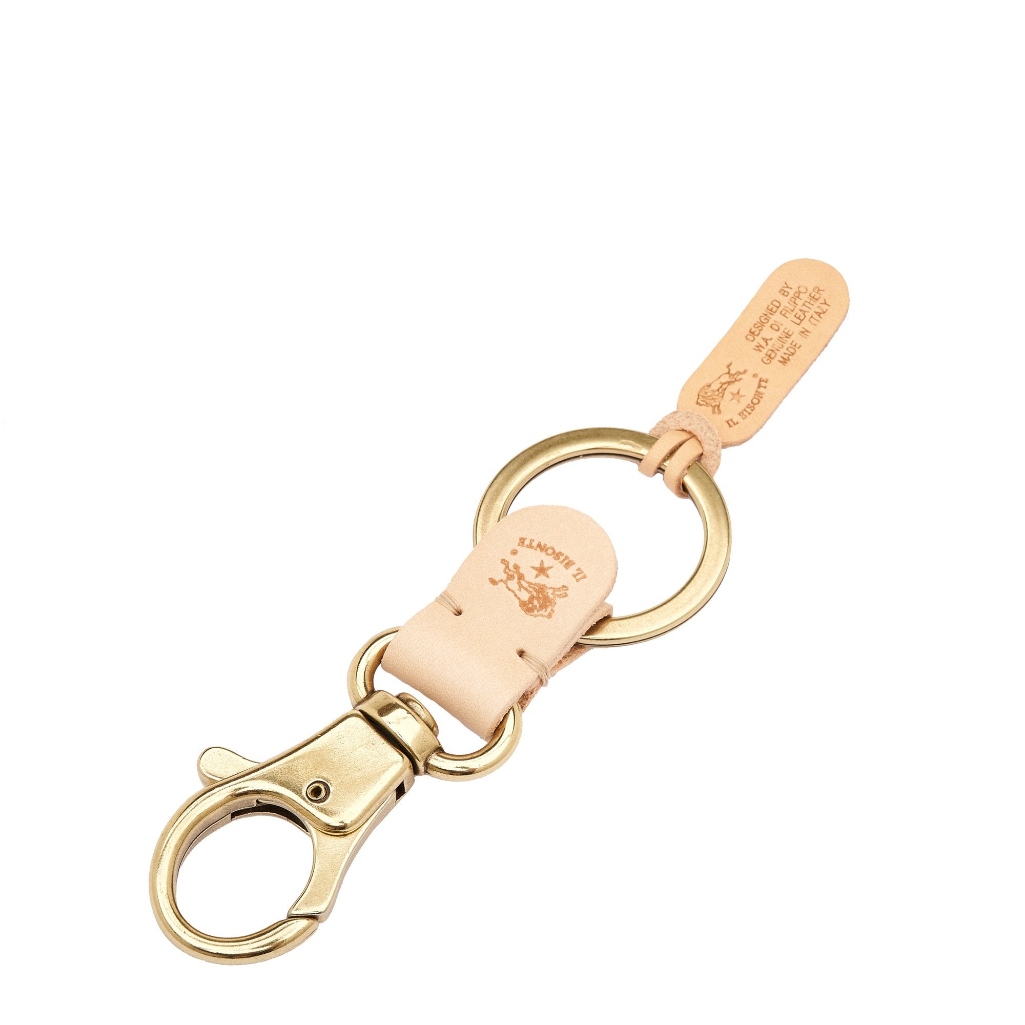 Keyring in leather color caramel – Il Bisonte